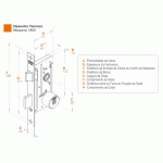 Fechadura Porta de Correr 1008 Inox